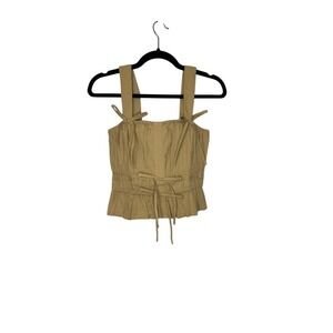 LOFT Womens Tie Strap Sleeveless Smocked Ruffle Hem Top Size Small NWT
